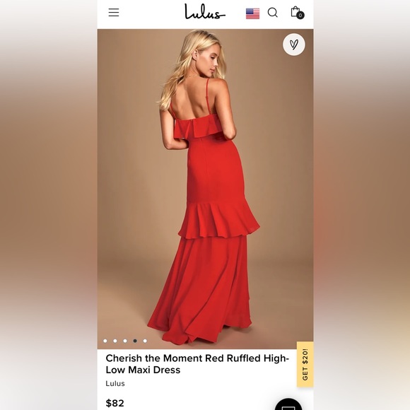 NWT true red strapless hi-low dress - Picture 2 of 9